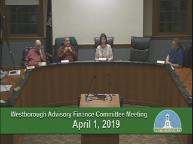 Thumbnail image for Westborough Advisory Finance Committee meeting - April 1, 2019