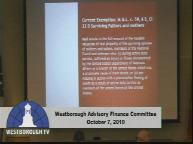 Thumbnail image for Westborough Advisory Finance Committee meeting 7October2019