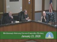 Thumbnail image for Westborough Advisory Finance Committee meeting 23January2020