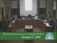 Thumbnail image for Westborough Advisory Finance Committee meeting 27January2020