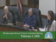 Thumbnail image for Westborough Advisory Finance Committee meeting 3February2020