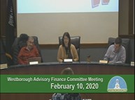 Thumbnail image for Westborough Advisory Finance Committee meeting 10February2020