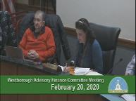 Thumbnail image for Westborough Advisory Finance Committee meeting 20February2020