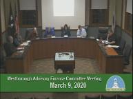 Thumbnail image for Westborough Advisory Finance Committee meeting - March 9, 2020