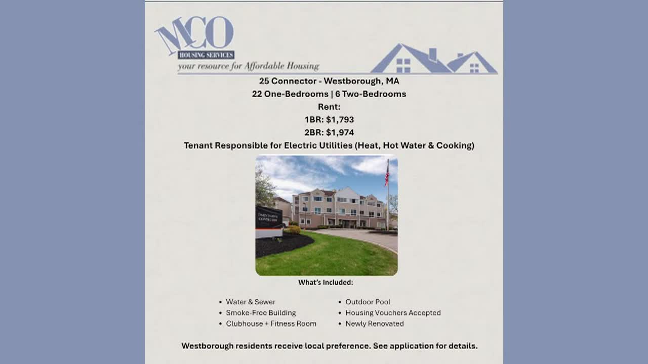 Westborough Affordable Housing - 25 Connector Road Remote Info Session - June 29, 2026