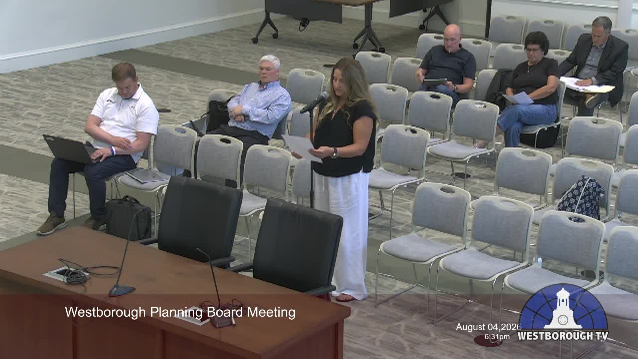 Westborough Planning Board Meeting - August 4, 2026