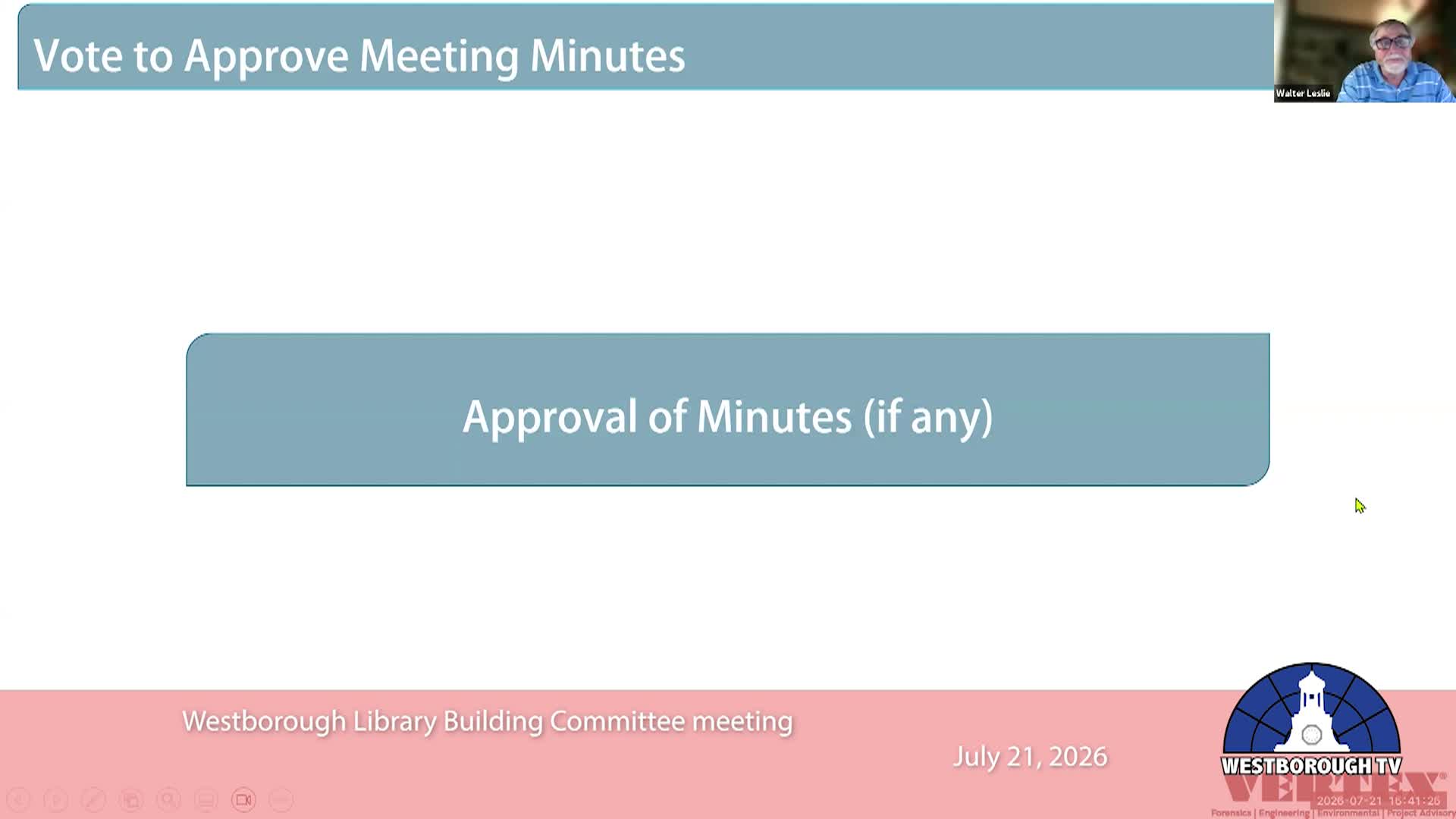 Westborough Library Building Committee Meeting - July 21, 2026