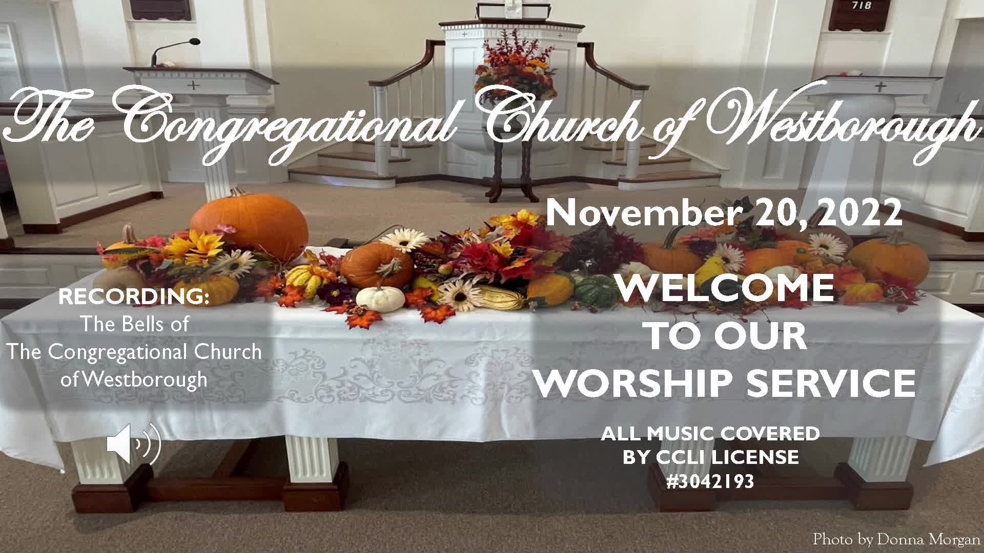 Thumbnail image for Congregational Church of Westborough Worship 20November2022