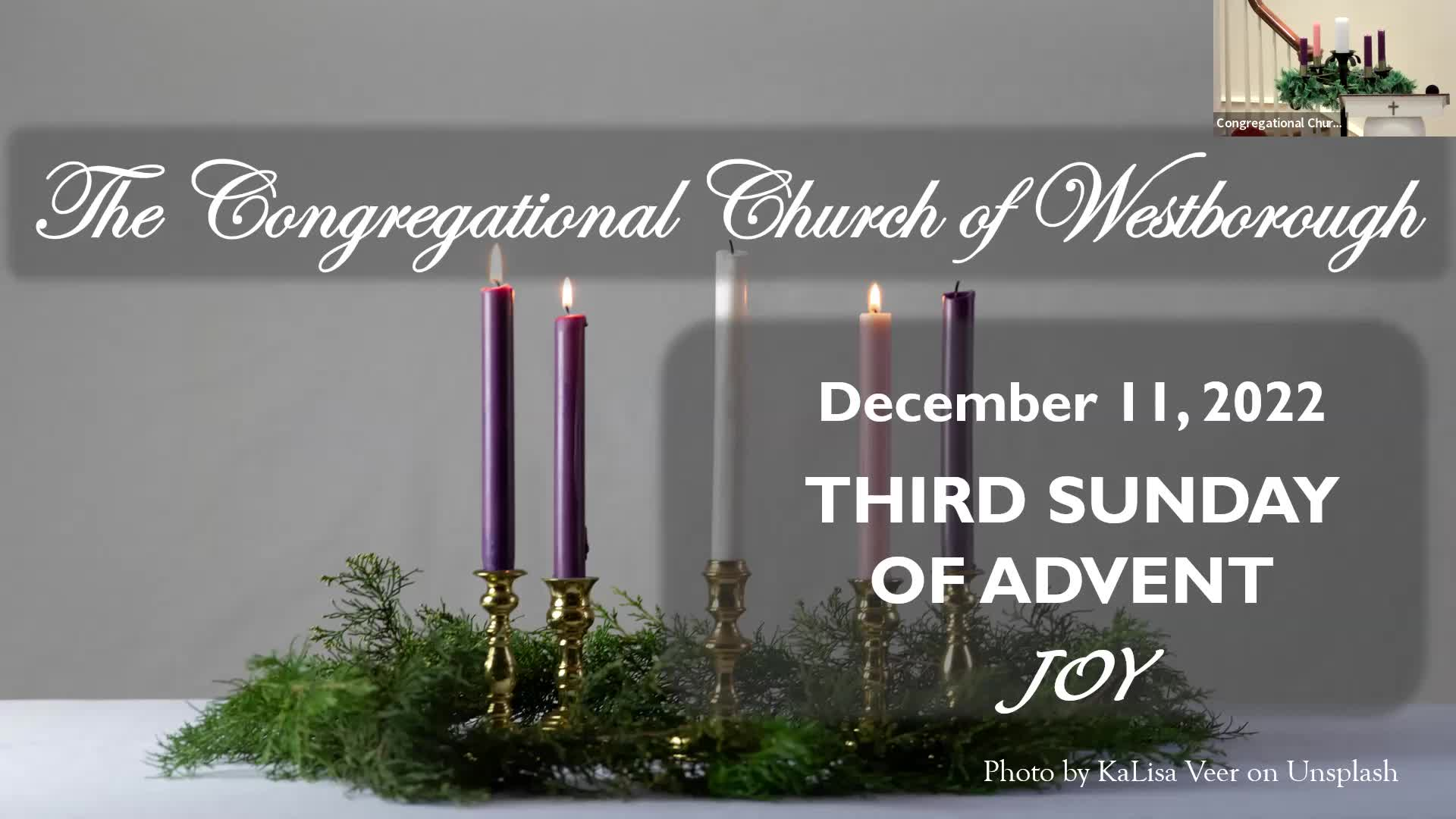 Thumbnail image for Congregational Church of Westborough Worship 11December2022